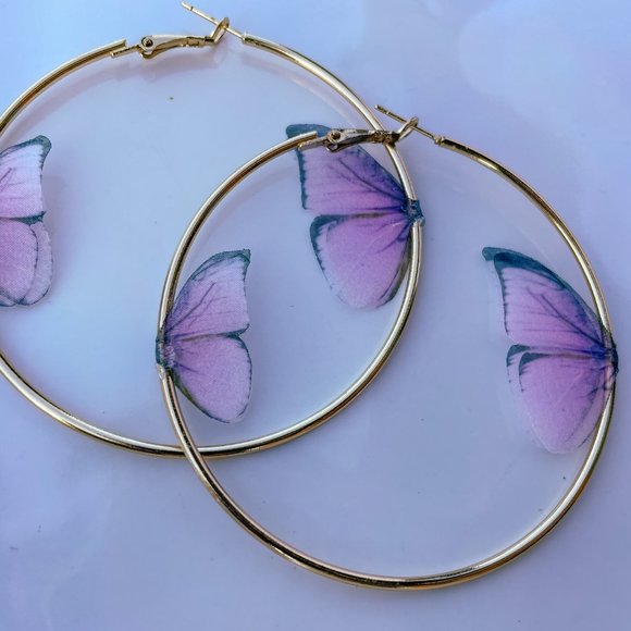 🆕 🦋Butterfly Hoop Earrings - Picture 5 of 15